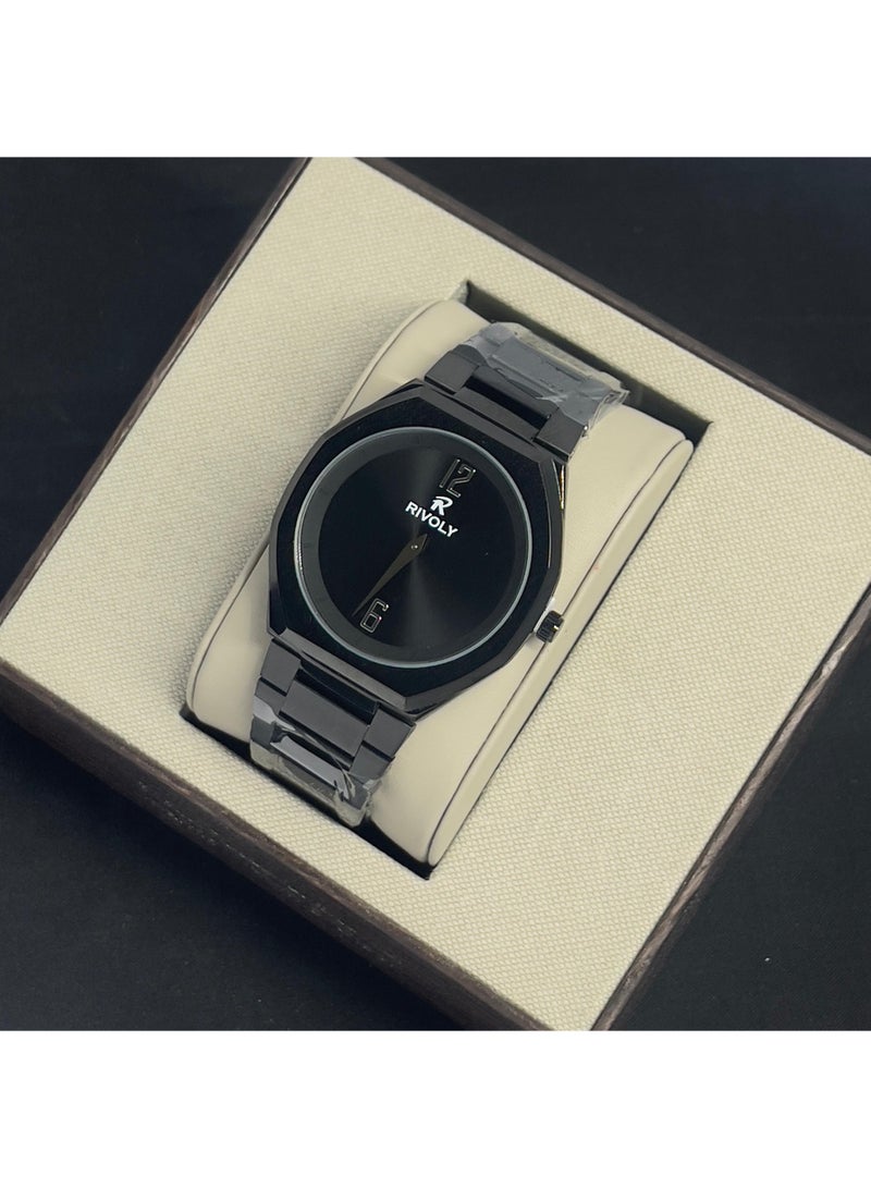 ريفولي ساعة يد للرجال من الستانلس ستيل بعرض انالوج وحركة كوارتز ، سهلة القراءة بتصميم عصري مقاوم للماء، ساعة يد كلاسيكية فاخرة . - Image 1