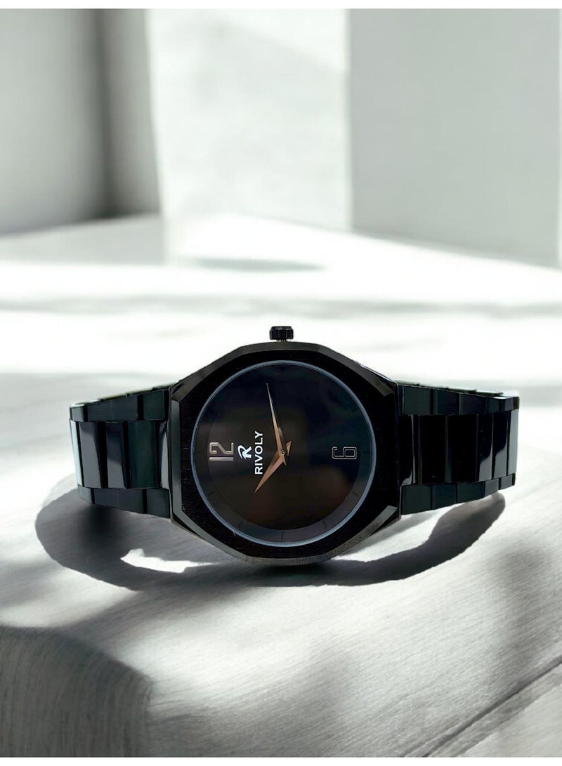 ريفولي ساعة يد للرجال من الستانلس ستيل بعرض انالوج وحركة كوارتز ، سهلة القراءة بتصميم عصري مقاوم للماء، ساعة يد كلاسيكية فاخرة . - Image 3