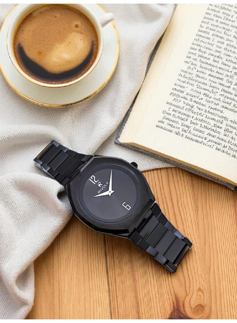 ريفولي ساعة يد للرجال من الستانلس ستيل بعرض انالوج وحركة كوارتز ، سهلة القراءة بتصميم عصري مقاوم للماء، ساعة يد كلاسيكية فاخرة . - Image 4