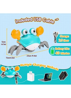 Generic Sensory Toys for Babies, Crawling Crab Toy Baby Toys 0-6 Months Gifts for 1 2 Year Old Girls Boys Crab Toddler Toys for 1-2 Year Old Girls Tummy Time 0-6 6-12 Months Birthday Gift Toys  - Image 2