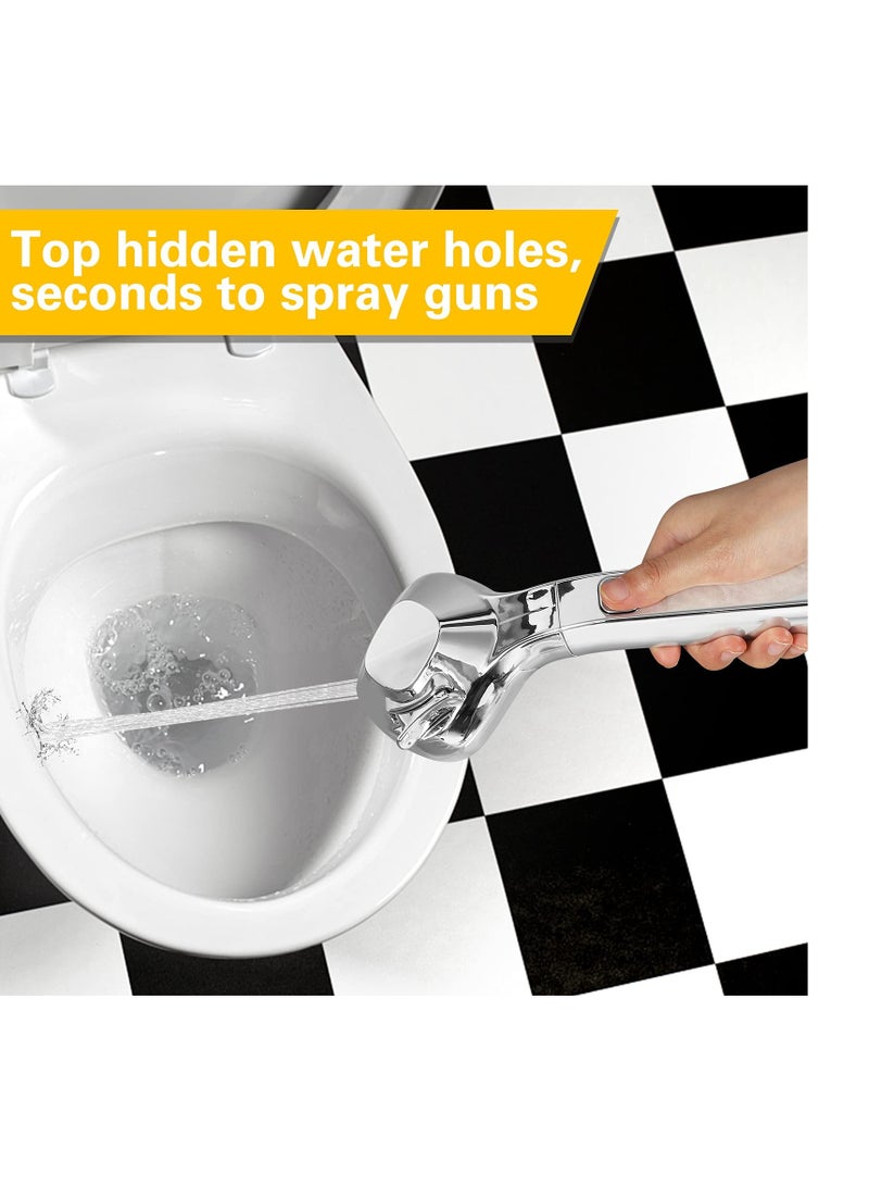 Zikra Shower Head, Universal High Pressure Shower Heads, Stainless Steel Chrome Finish Bath Showerhead with 4 Spray Modes, Double Boost Water Saving Handheld Showerhead with 1.5m Hose (Silver) - Image 5