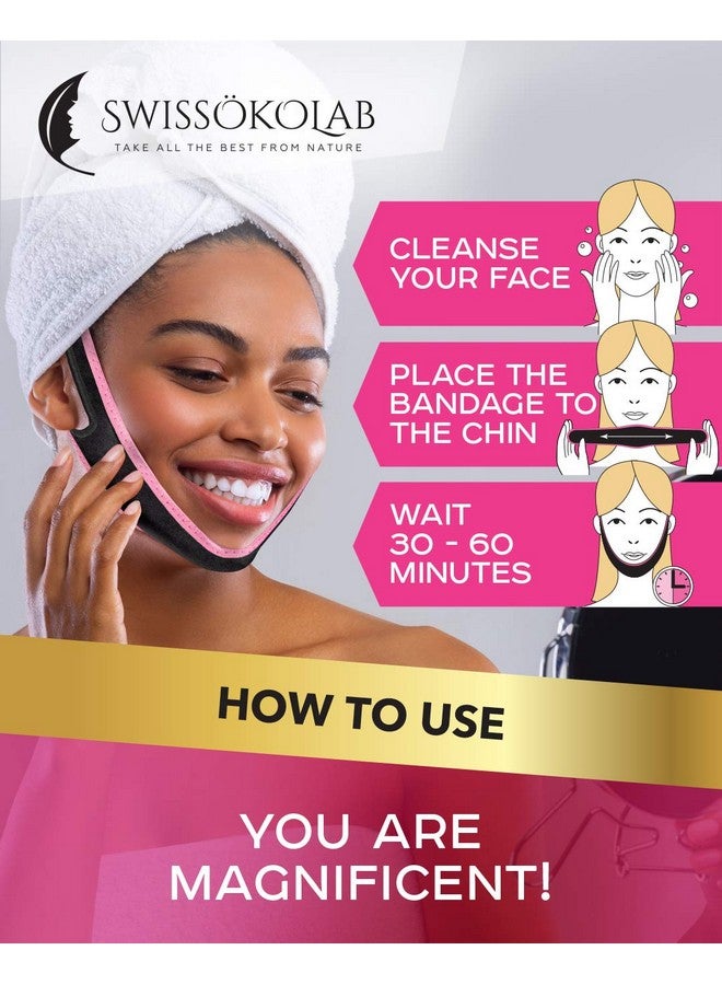 SWISSOKOLAB Reusable V Line Mask Chin Up Patch Double Chin Reducer Chin Mask V Up Contour Tightening Firming Face Lift Tape Neck Bandage V-Line Lifting Patches V Shaped Slimming Face Mask - Image 4