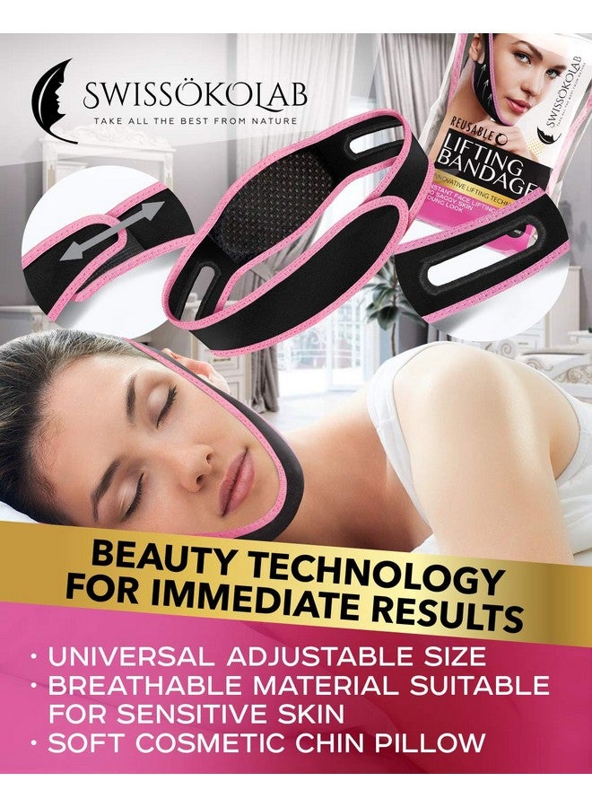 SWISSOKOLAB Reusable V Line Mask Chin Up Patch Double Chin Reducer Chin Mask V Up Contour Tightening Firming Face Lift Tape Neck Bandage V-Line Lifting Patches V Shaped Slimming Face Mask - Image 2