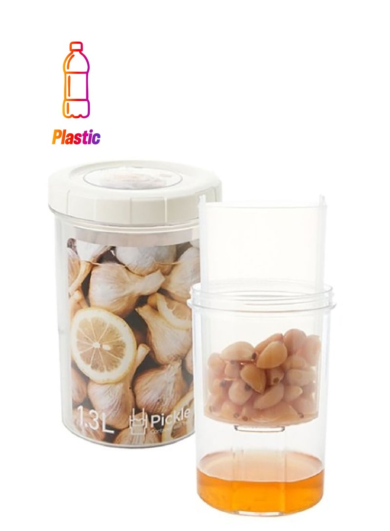 لوك آند لوك حاوية أطعمة مخللة شفاف وابيض 1.3 لتر HPL942 - Image 1