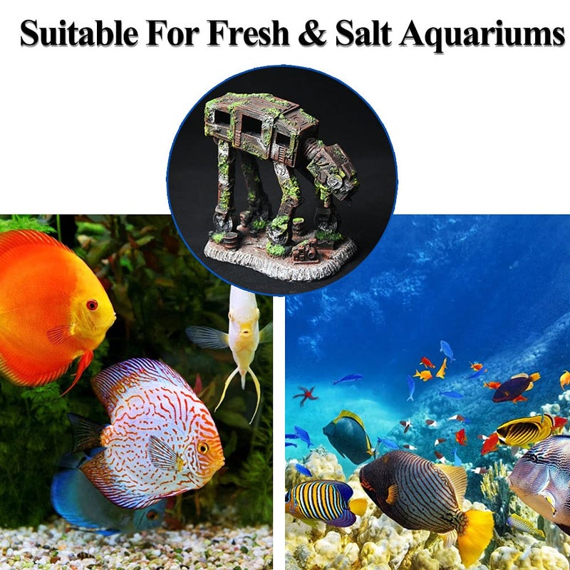 fazhongfa Fish Tank Decorations Star Wars Aquarium Accessories Small to Large Fish Tank Resin Decor for Betta Goldfish Hideouts Cave Hide Ornament Backgrounds (at-Small) - Image 5
