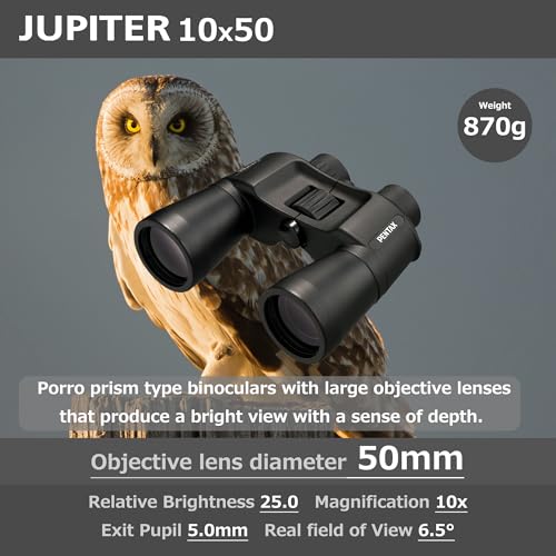 Pentax Juipter 10x50 Easy Viewing Large Aperture porro Prism Binocular, Black, 65912 - Image 4