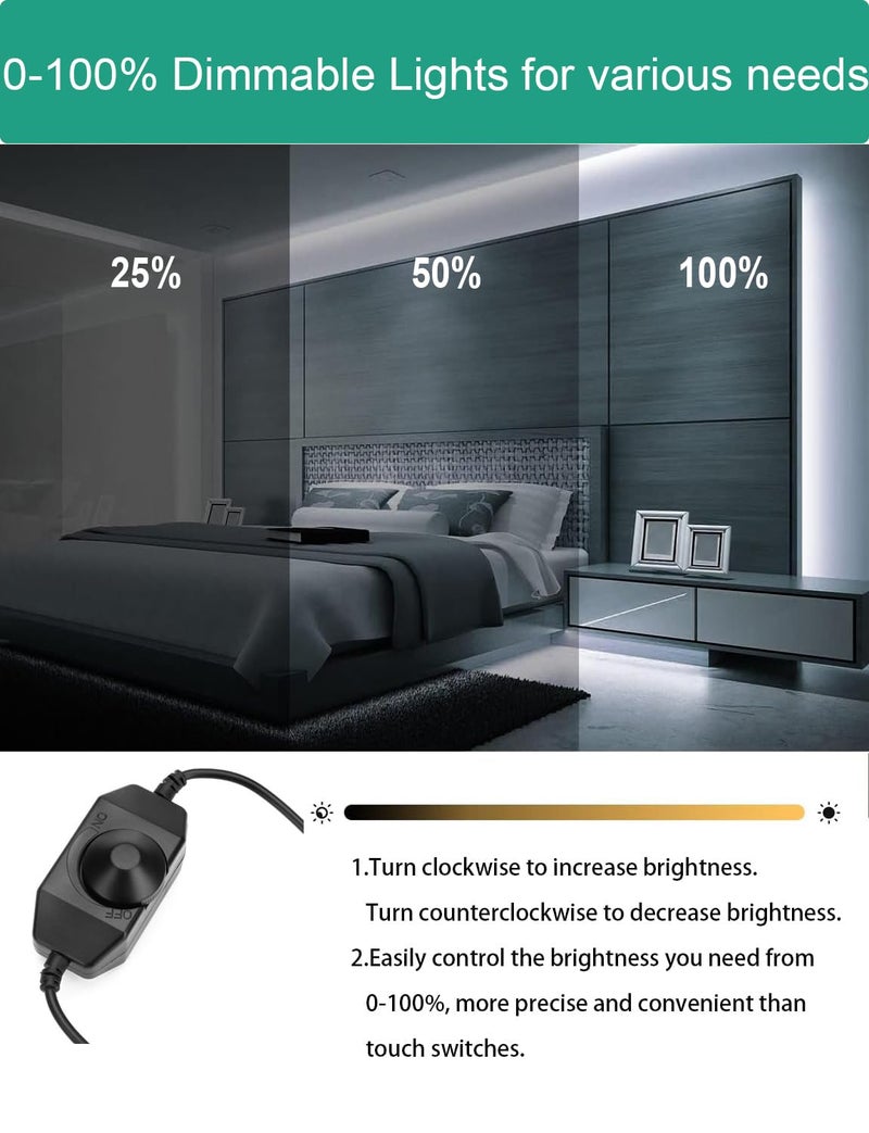 Lucienstar Neon Rope Lights 32.8ft, 6000K White Dimmable LED Strip Lights, 24V Flexible Cuttable IP67 Waterproof LED Rope Lights for Bedroom Indoor Outdoor (Power Adapter Included) - Image 2