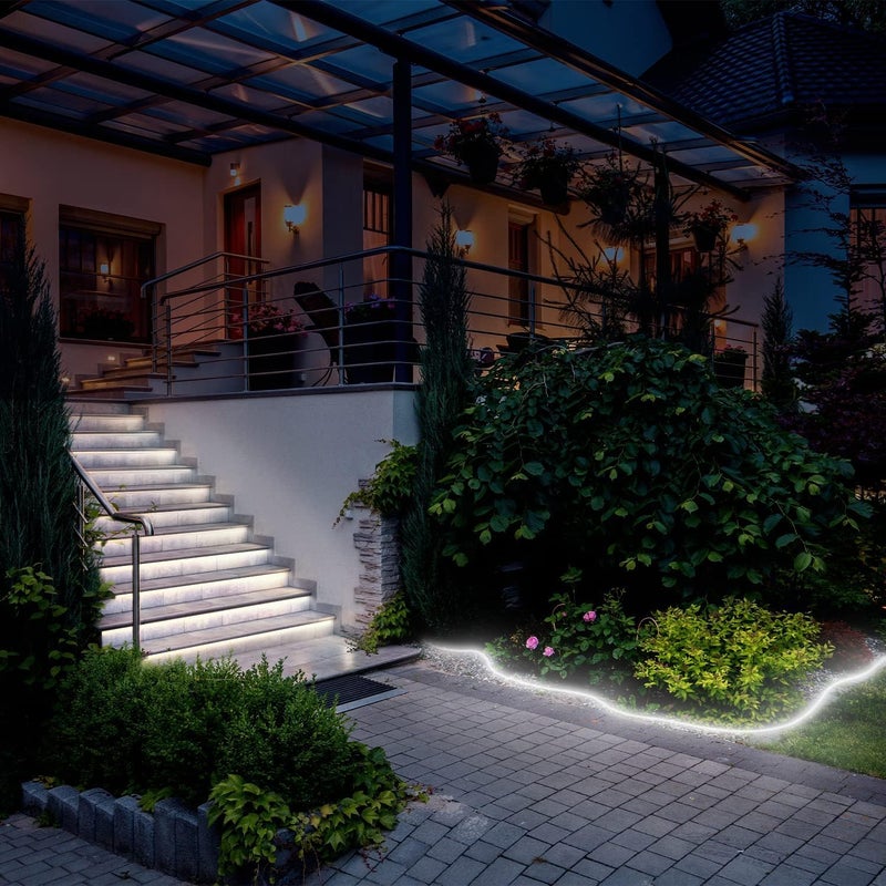 Lucienstar Neon Rope Lights 32.8ft, 6000K White Dimmable LED Strip Lights, 24V Flexible Cuttable IP67 Waterproof LED Rope Lights for Bedroom Indoor Outdoor (Power Adapter Included) - Image 5