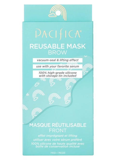 Beauty | Reusable Brow Mask | 100% Silicone | Vacuum Seal & Lifting Effect | Minimize Fine Lines + Wrinkles | Pair with Serum | Storage Tin Included | Vegan + Cruelty Free