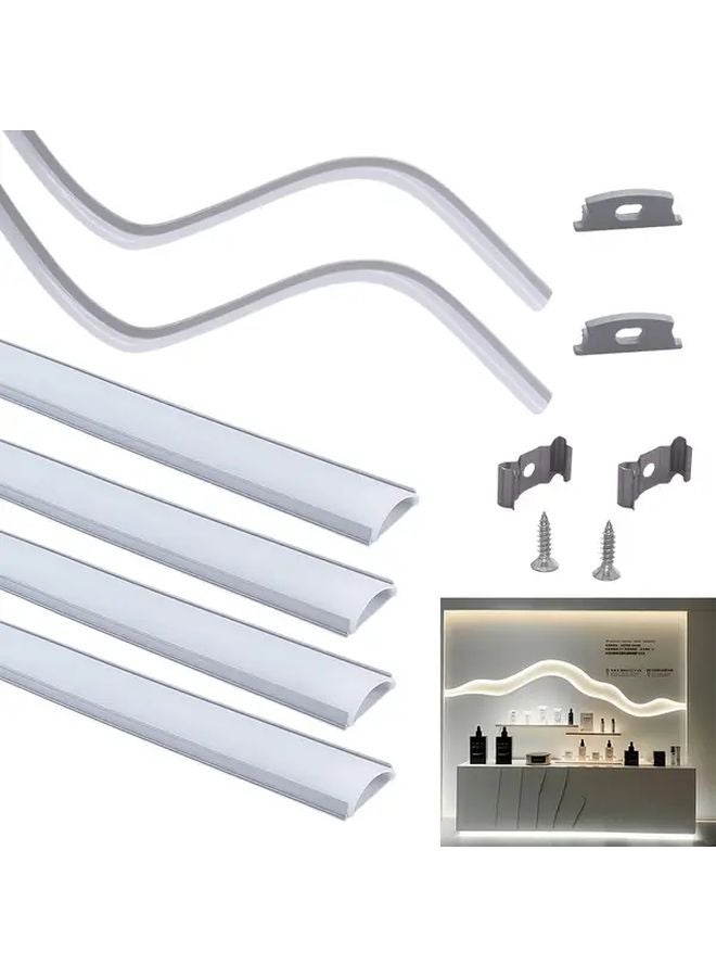 6Pcs Black Flexible LED Channel Housing Tracks Bendable Aluminum Slots No Wiring Needed - Image 5