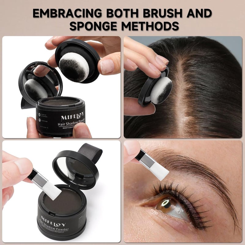 2 Pack Root Touch Up Shadow Powder, Grey Hair Cover Up, Women Colour Root Coverage Powder for Thinning Grey Hairline, Men's Instantly Concealer Hair Loss Beard Line Eyebrow, Light Blonde - Image 4