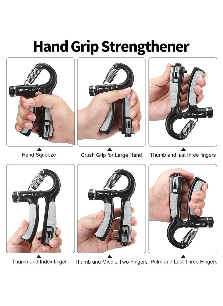 Hand Grip Strengthener, Adjustable Resistance 5-60 kg, Grip Strength Trainer for Muscle Building and Injury Recovery in Athletes, Countable up to two digits, Adjustable to zero, Green