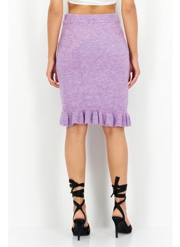 BCBGeneration Women Textured Basic Midi Skirt, Purple  - Image 3