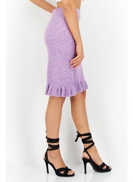 BCBGeneration Women Textured Basic Midi Skirt, Purple  - Image 2