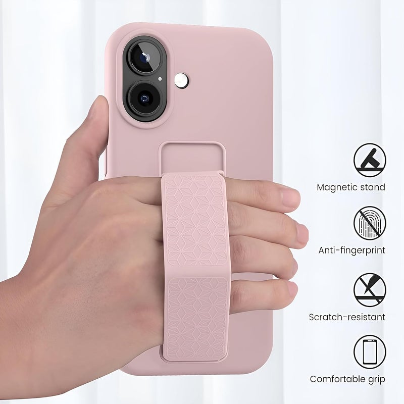 بورتوني حافظة iPhone 17، غطاء حامل إصبع مع حامل قابل للطي، حافظة سيليكون ناعمة متعددة الحوامل مغناطيسية للسيارة لهاتف iPhone 17 مقاس 6.3 بوصة (بيج، iPhone 17) - Image 5