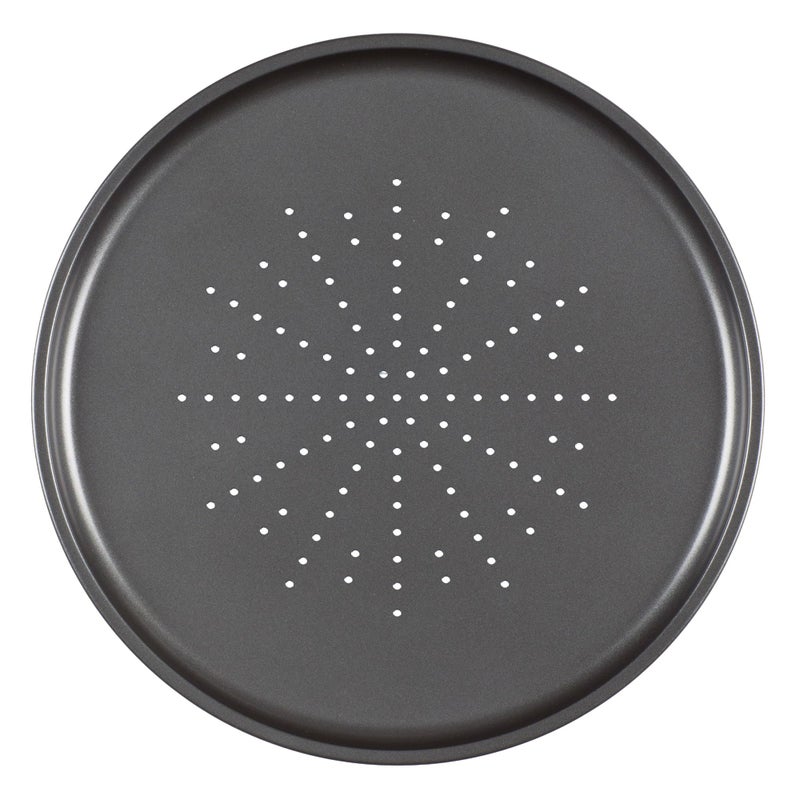 Prochef NonStick Large 325cm125inch Carbon Steel Pizza Tray  Fridge Freezer  Dishwasher Safe with 5 Year Guarantee  Black