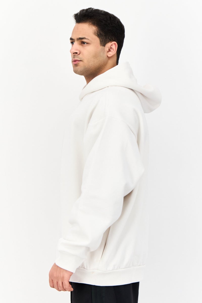 Adidas هودي رياضي للرجال بأكمام طويلة مناسب للخارج، أبيض - Image 2