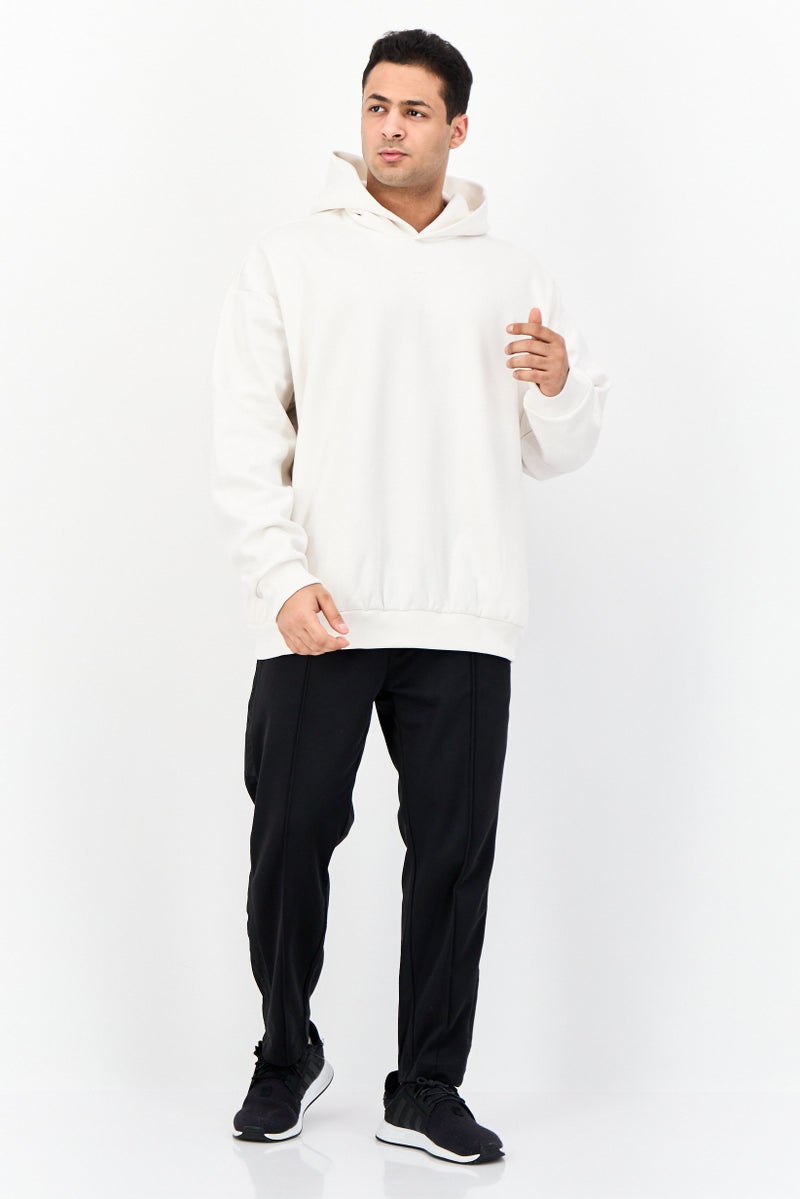 Adidas هودي رياضي للرجال بأكمام طويلة مناسب للخارج، أبيض - Image 4