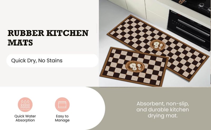 proxin 2 Pcs Kitchen Mats, Waterproof Memory Foam Kitchen Rugs, Standing Desk Mat Floor Mats, Comfort Runner Rug Carpets for Kitchen Floor, Sink (Colour 3) - Image 2
