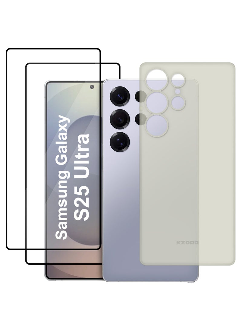 CATANES 3Packs Case for Galaxy S25 Ultra Air Skin Case All Around Full Protection Ultra Slim 0.3mm Thickness 4g Feather Weight with Two 3D Screen Protector- Frosted Clear - Image 1