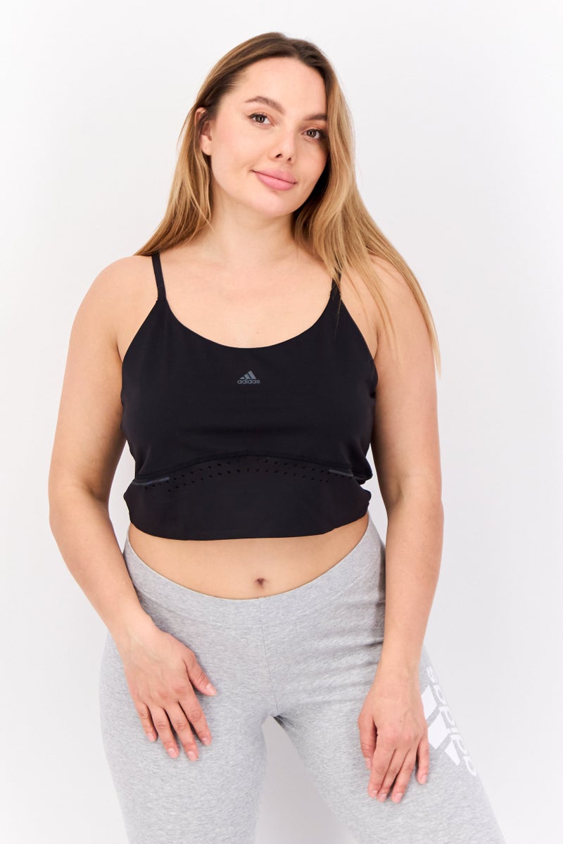 Adidas تي شيرت تدريب بلا أكمام للنساء، أسود - Image 1