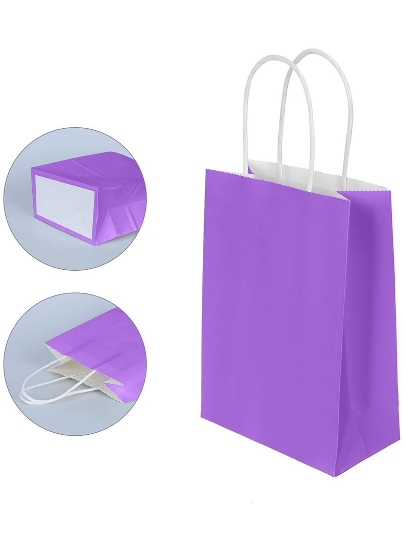 ECVV Gift Bags Paper Bags, 24PCS Purple Small Paper Party Bags, Gift and Sweet Bags with Twist Handles, Paper Party Bags for Kids Party, Wedding, Birthday (PURPLE, 21 * 15 * 8 Cm) - Image 2