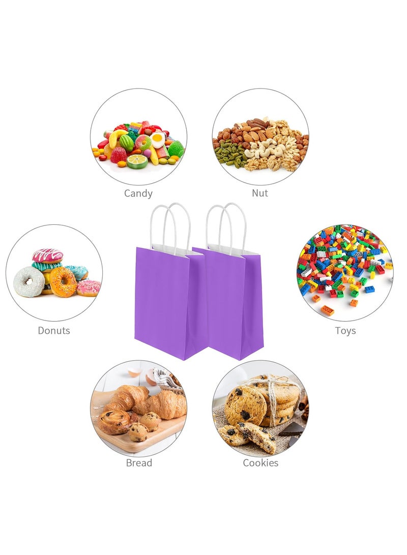 ECVV Gift Bags Paper Bags, 24PCS Purple Small Paper Party Bags, Gift and Sweet Bags with Twist Handles, Paper Party Bags for Kids Party, Wedding, Birthday (PURPLE, 21 * 15 * 8 Cm) - Image 3
