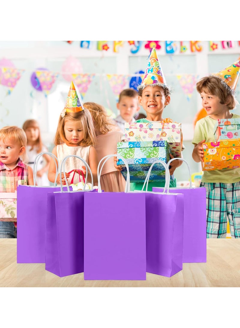 ECVV Gift Bags Paper Bags, 24PCS Purple Small Paper Party Bags, Gift and Sweet Bags with Twist Handles, Paper Party Bags for Kids Party, Wedding, Birthday (PURPLE, 21 * 15 * 8 Cm) - Image 4