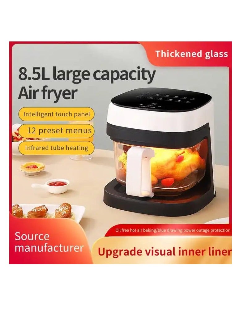 Smart Electric Air Fryer Large Capacity Convection Oven Deep Fryer Without Oil Kitchen 360°Baking Viewable Window 8L Capacity  - Image 4