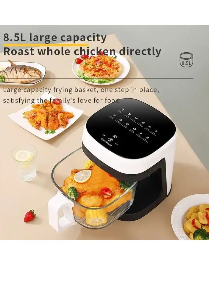 Smart Electric Air Fryer Large Capacity Convection Oven Deep Fryer Without Oil Kitchen 360°Baking Viewable Window 8L Capacity  - Image 5