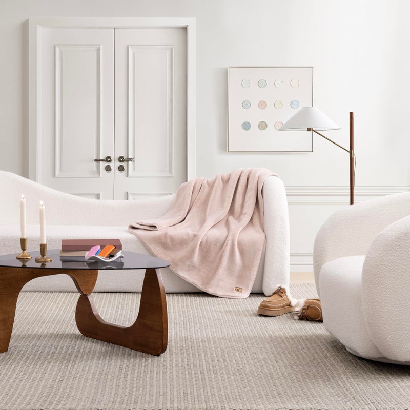 UGG Whitecap Fleece Throw Blanket, Soft Plush Throw for Bed or Chair, Luxury Bedroom Decor, Cozy Blankets, Machine Washable, Spring Decor, 50-inch x 70-inch, Pink Quartz - Image 5