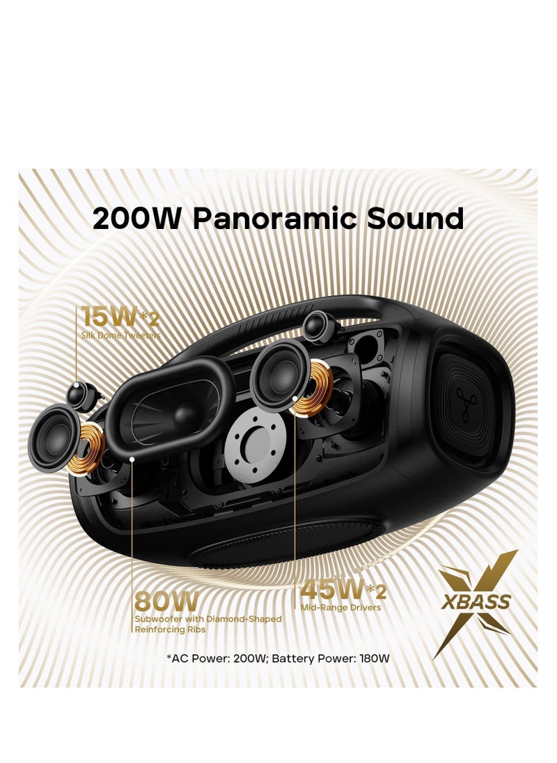 Tribit - TRIBIT StormBox Blast 2 Bluetooth Speaker, 200W Portable Speaker with Subwoofer,XBass,LED Lights,Bluetooth 5.4,IP67,Custom EQ,30H Playtime - Image 1