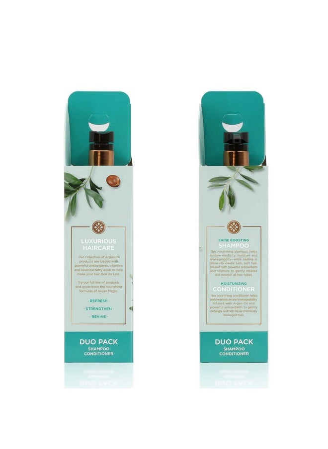 ARGAN MAGIC Shine Boosting Shampoo & Moisturizing Conditioner Duo Gently Cleanses Boosts Shine Controls Frizz Restores Moisture Detangles ; Made In Usa Paraben Free Cruelty Free (32 Oz)  - Image 3