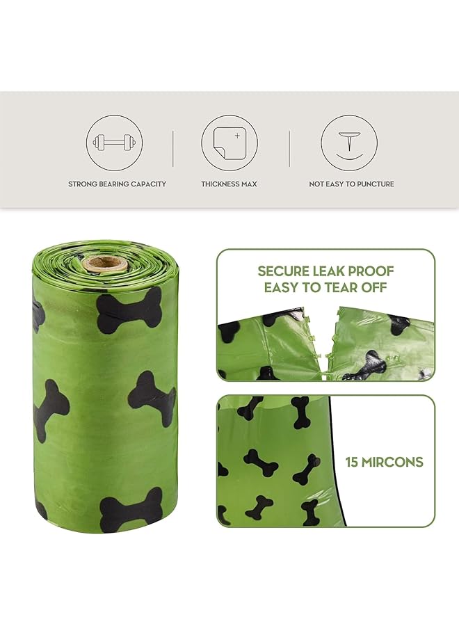 Standard Dog Poop Bags With Dispenser And Leash Clip Unscented 270 Count 18 Pack Of 15 33 X 22.8 Centimeters  - Image 2