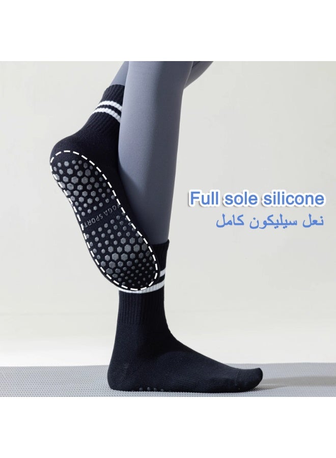 Magic Park 3 Pairs Non-Slip Yoga Socks Pilates Grip Socks for Women Yoga Socks for Pilates,Yoga, Ballet, Dance - Image 5