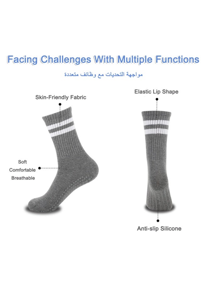 Magic Park 3 Pairs Non-Slip Yoga Socks Pilates Grip Socks for Women Yoga Socks for Pilates,Yoga, Ballet, Dance - Image 3