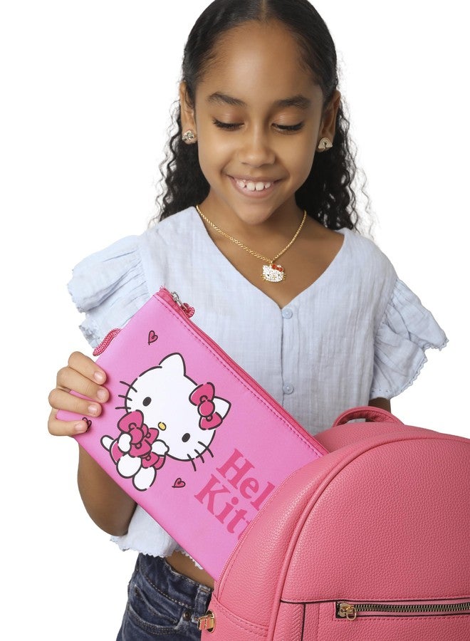 Hello Kitty Makeup Bag Official License, Pink Neoprene Zip Pouch for Travel, Cute Pencil Pouch and Pencil Bag - Image 2