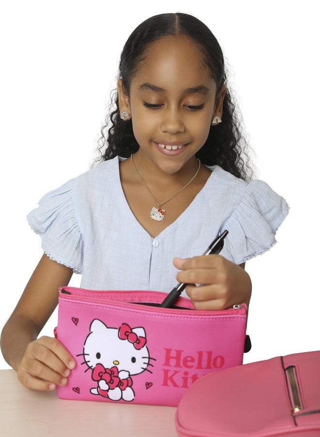 Hello Kitty Makeup Bag Official License, Pink Neoprene Zip Pouch for Travel, Cute Pencil Pouch and Pencil Bag - Image 3