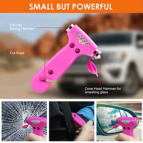 THINKWORK Car Emergency Kit for Teen Girl and Lady's Gifts, Pink Emergency Roadside Assistance kit with Pink Car Tool Set, 10FT Jumper, First Aid Kit, and More Ideal Pink Car Accessories Tool - E8 - Image 5