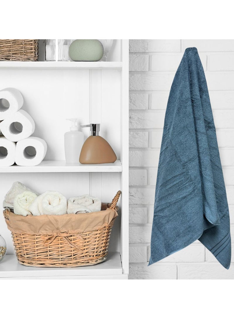 كاسينو Kassino Jumbo Bath Sheet (2 Pack, 80x160 cm) - 580 GSM Large Bath Towel,100% Combed Cotton, Soft & Quick-Dry Oversized Towels, Highly Absorbent, Double Stitched Hotel Quality Towels | China Blue  - Image 4