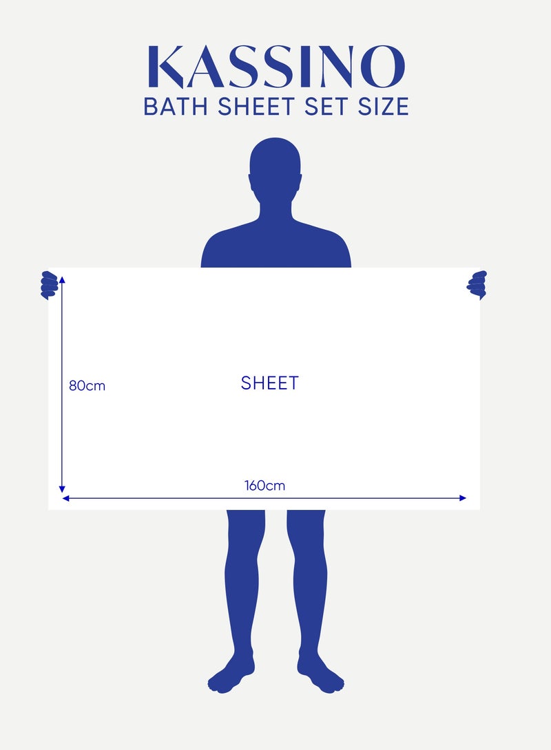 كاسينو Kassino Jumbo Bath Sheet (2 Pack, 80x160 cm) - 580 GSM Large Bath Towel,100% Combed Cotton, Soft & Quick-Dry Oversized Towels, Highly Absorbent, Double Stitched Hotel Quality Towels | China Blue  - Image 5