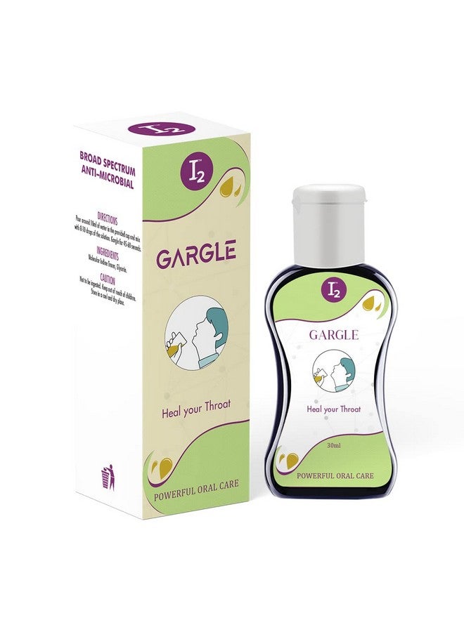 اي تو كيور غسول الفم I2 Gargle المضاد للبكتيريا والجراثيم | سائل غسول الفم العضوي الطبيعي الخالي من الكحول لرائحة الفم الكريهة | يقتل 99.9% من الجراثيم والبكتيريا في تجويف الفم - 30 مل لكل منهما - Image 2