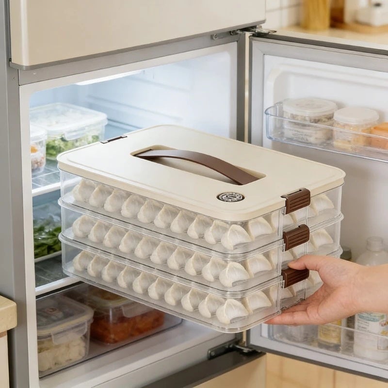 Transparent Dumpling Storage Box, Airtight Freezer Container with Lid - Image 3