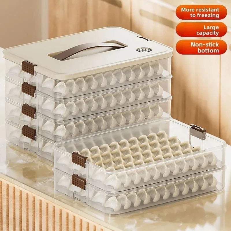 Transparent Dumpling Storage Box, Airtight Freezer Container with Lid - Image 4