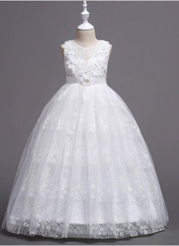 Best Gift Fashion - Summer Flower Dress Pageant Kids Dresses For Girls Clothes Princess's Girls Dresses for Party and Wedding Prom White - Image 1