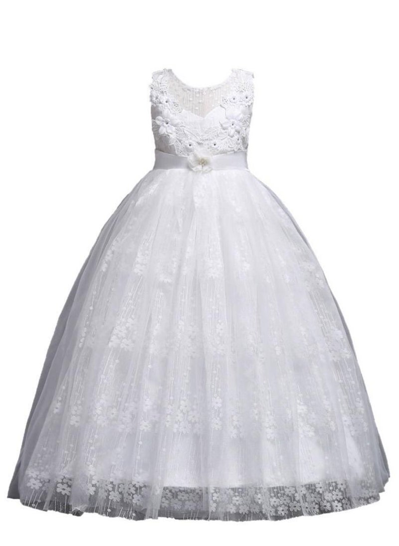 Best Gift Fashion - Summer Flower Dress Pageant Kids Dresses For Girls Clothes Princess's Girls Dresses for Party and Wedding Prom White - Image 1