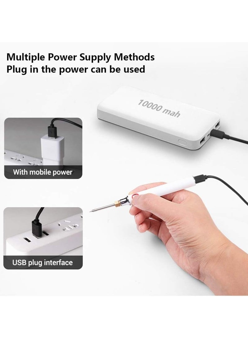 Soldering Iron Kit, 8W Soldering Iron Welding Tools with Adjustable Temperature 300-450°C Soldering Kit with Solder Stand, Solder Wire - Image 4