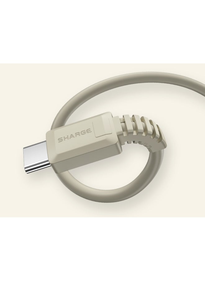 SHARGE - SHARGE SL108 Data Cable Fast Charging PDCable Retro Type C to C Cable 100W Fast Charging Built to Last Multiple Device Compatibility iPhone - Image 1