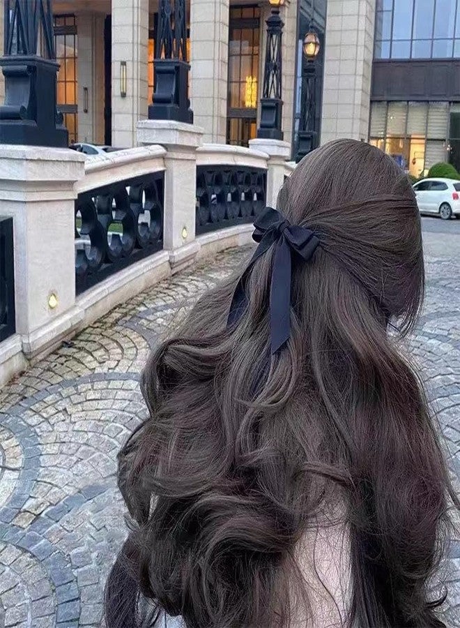 Guqqeuc Ribbon Hair Bow Clips for Women and Girls - Black French Barrettes, Large Bowknot Hair Pins and Clips, 2 Pcs - Image 5