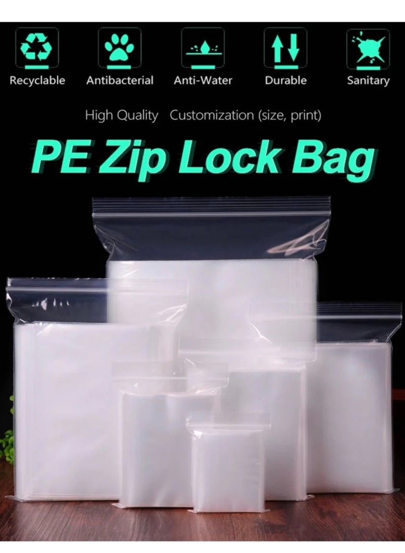 Clear PE Ziplock Bags Storage Bags With Resealable Zipper 200pcs  - Image 2